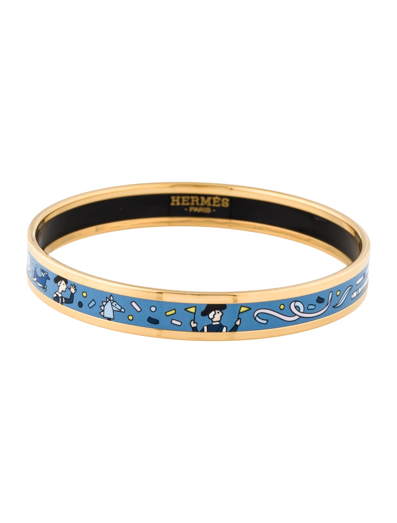 Hermès Narrow Enamel Bangle Bracelet