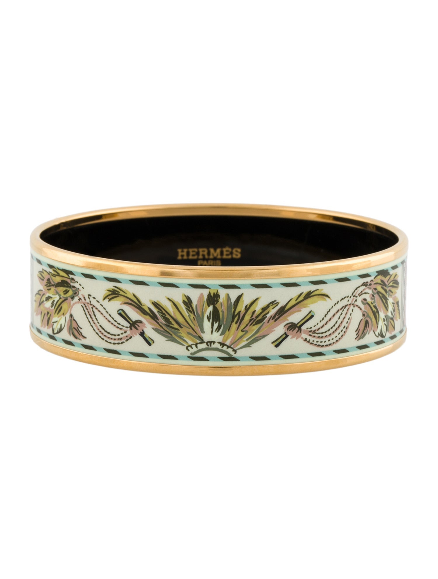 Hermès Wide Enamel Bangle Bracelet