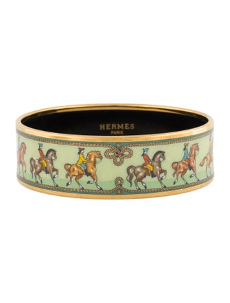 Hermès Wide Enamel Bangle Bracelet