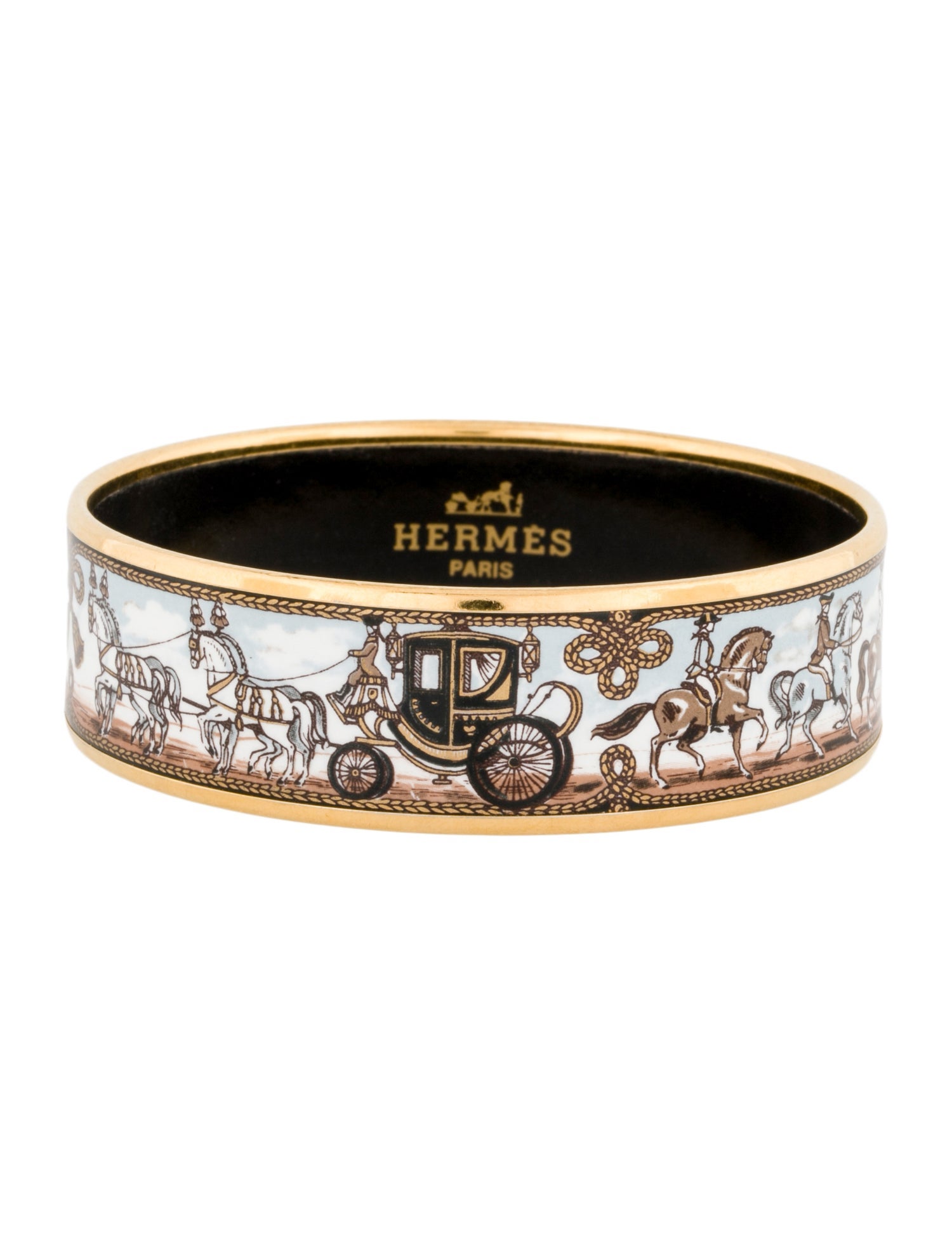 Hermès Enamel Wide Bangle Bracelet