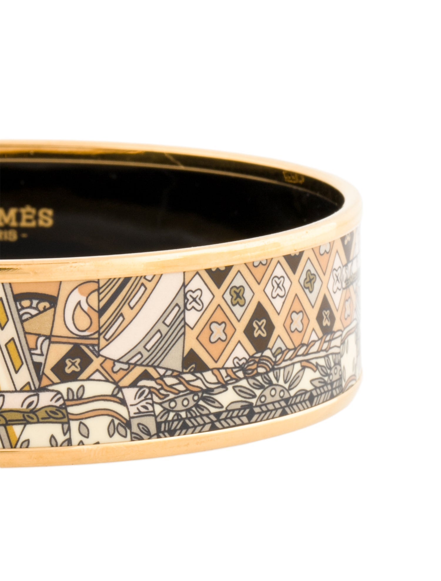 Hermès Wide Enamel Bangle Bracelet