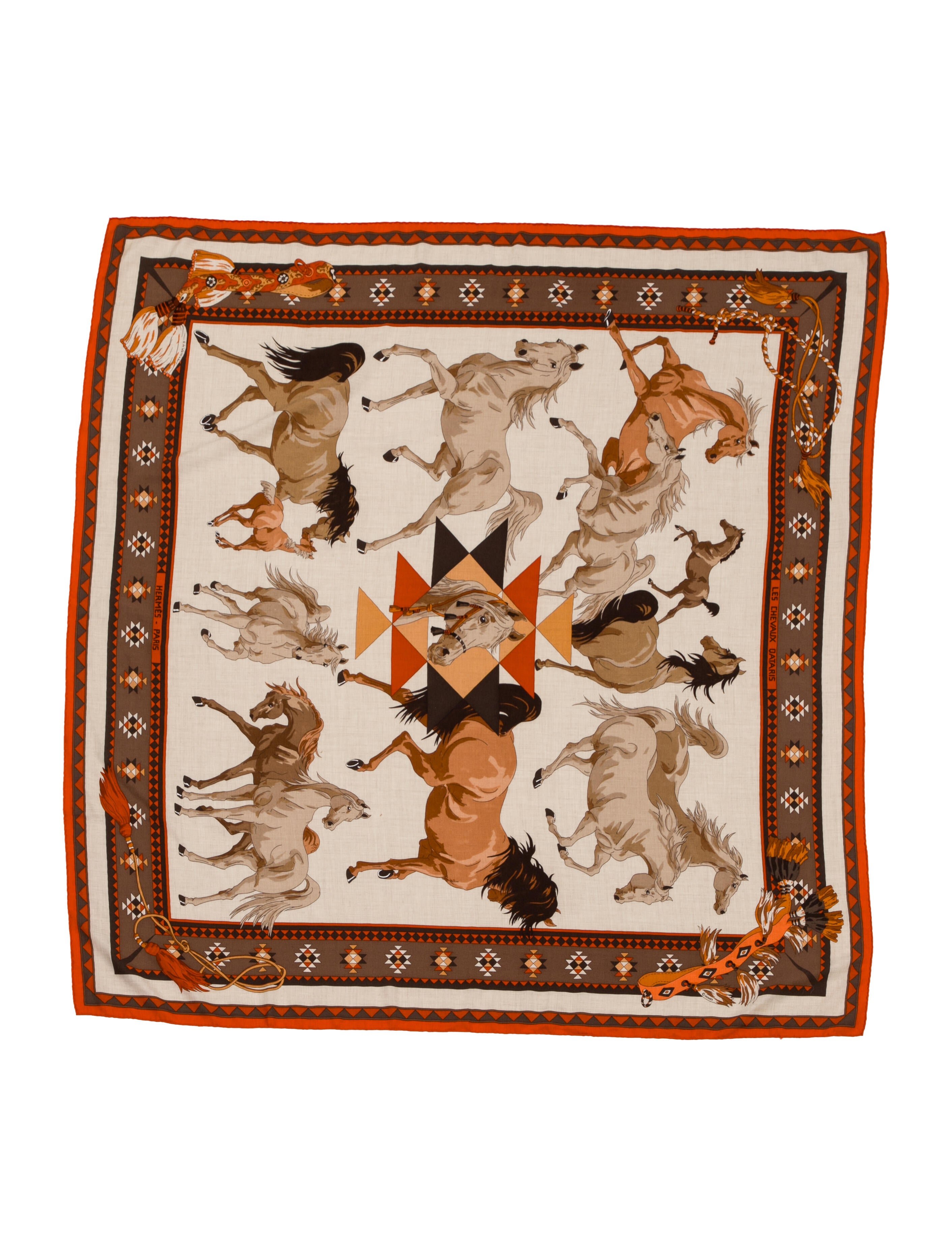 Hermès Les Chevaux Qataris Cashmere Shawl