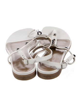 Hermès Olivia Leather T-Strap Sandals