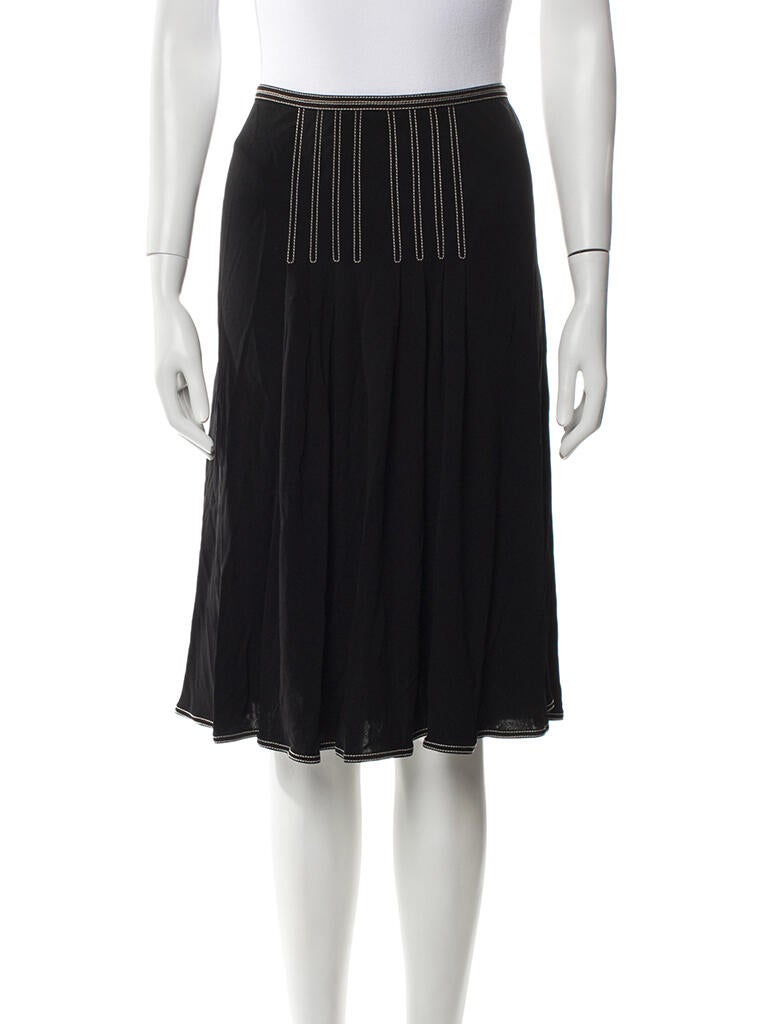 Hermès Pleated Accents Knee-Length Skirt