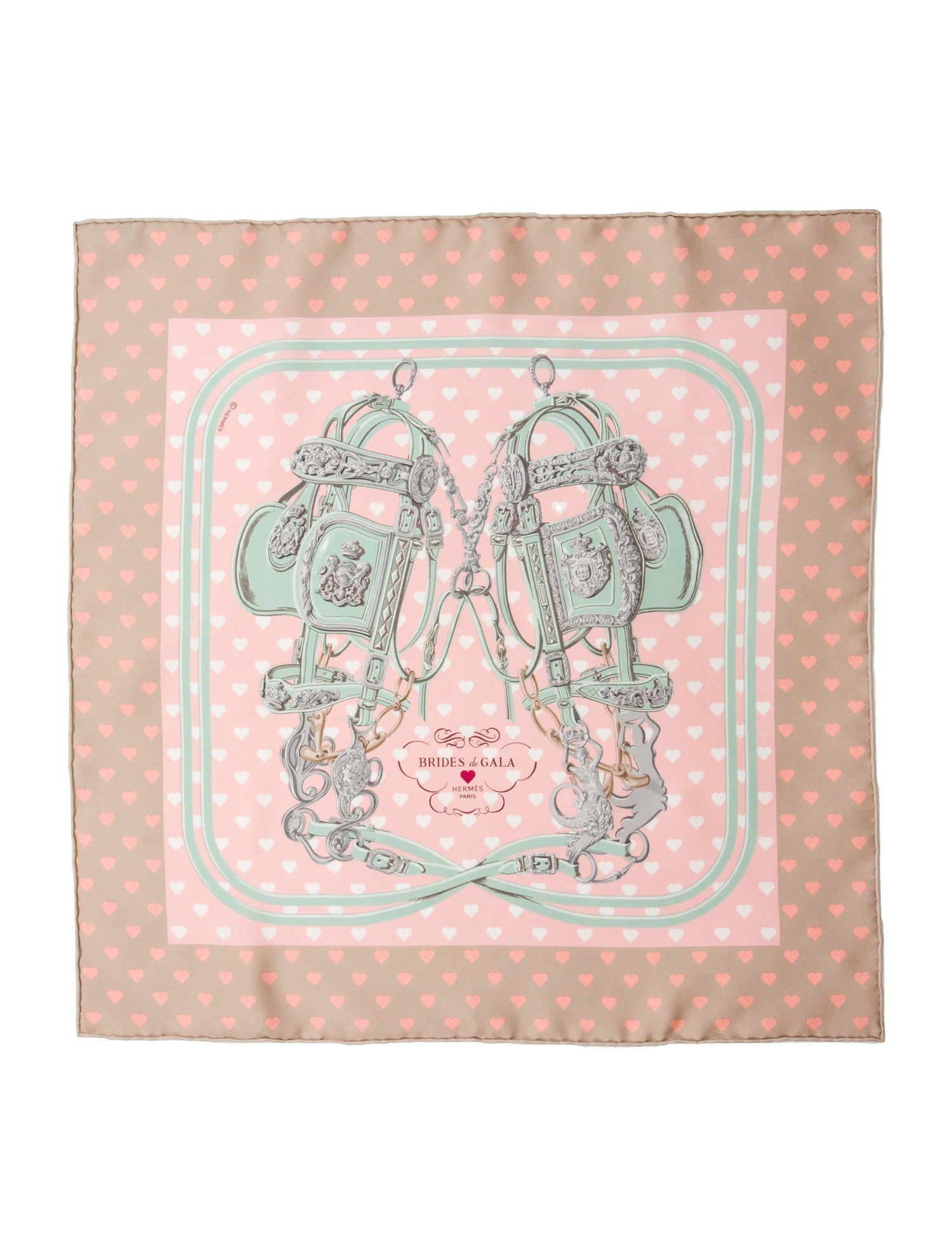 Hermès Brides De Gala Love Pocket Square Silk Scarf