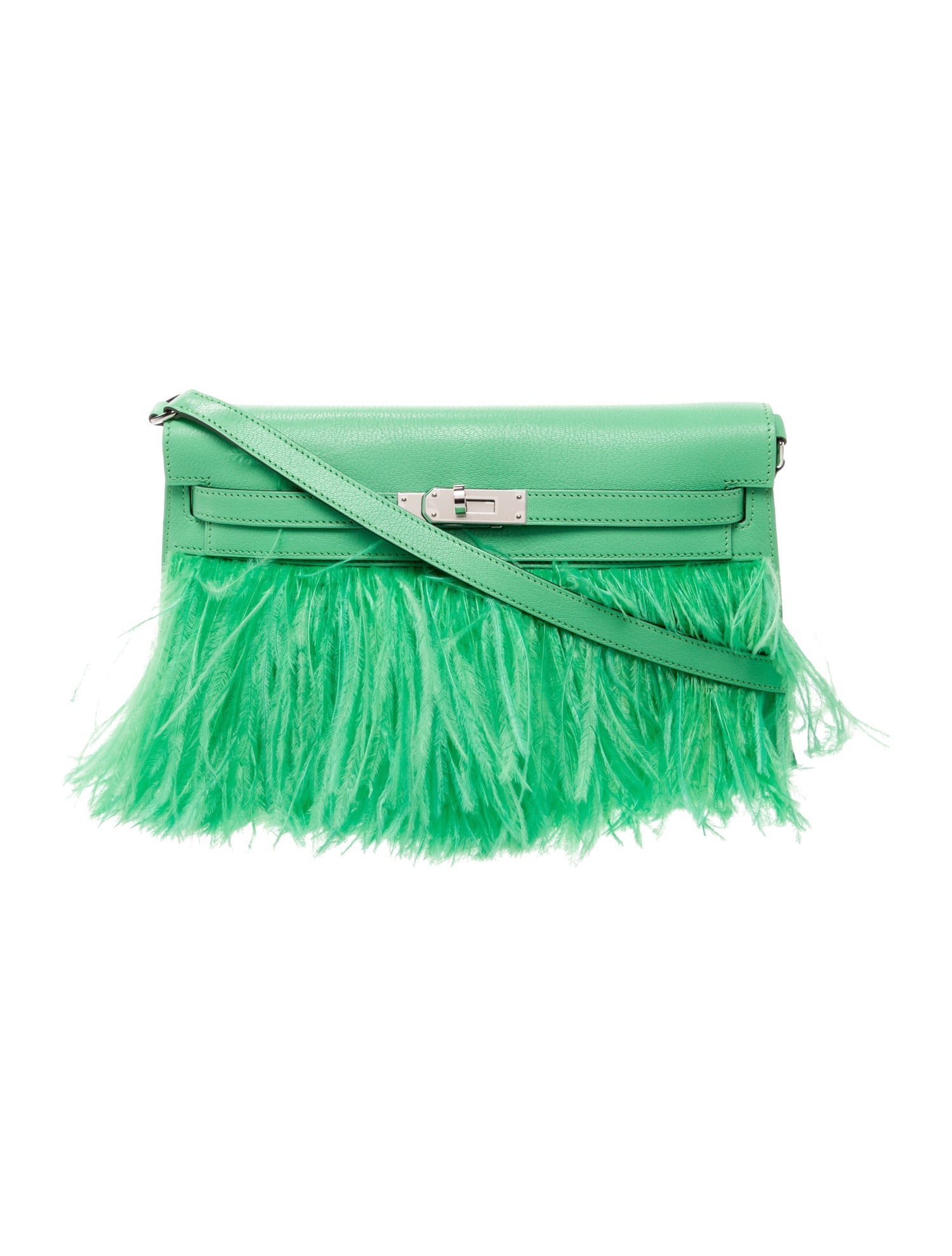 Hermès 2023 Chevre Ostrich Feather Kelly Elan Folies