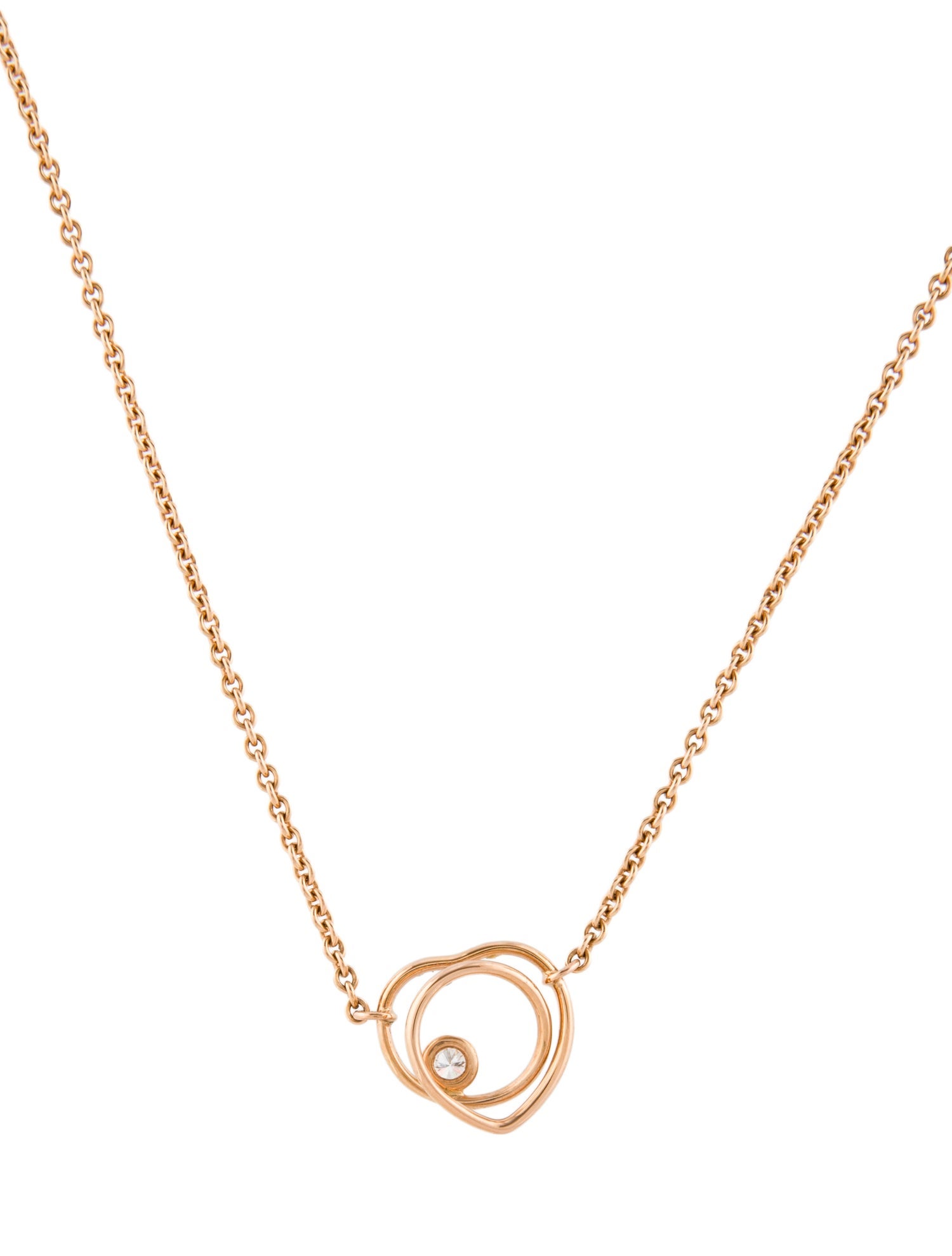 Hermès 18K Diamond Heart Pendant Necklace