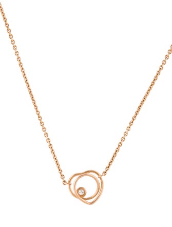 Hermès 18K Diamond Heart Pendant Necklace