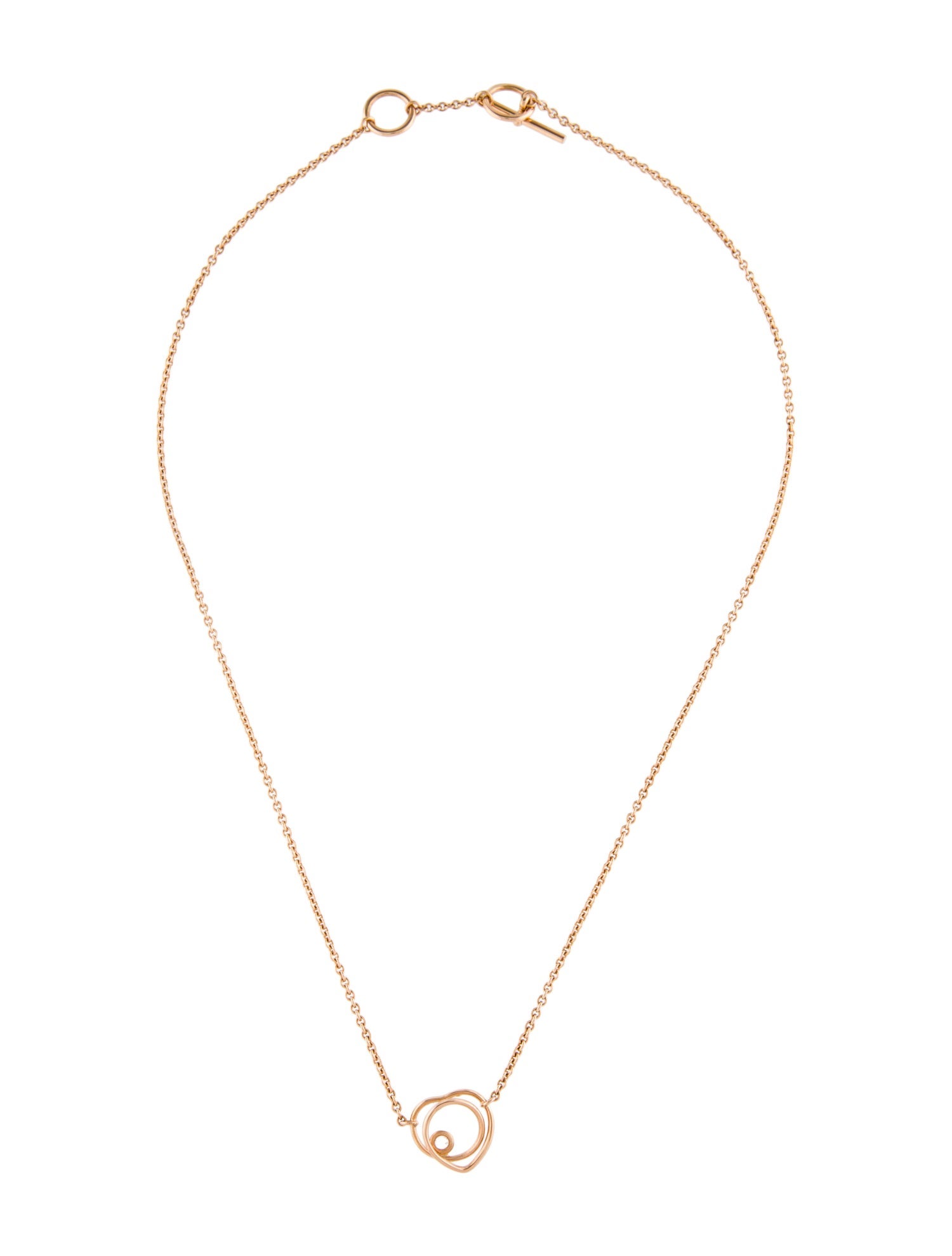 Hermès 18K Diamond Heart Pendant Necklace
