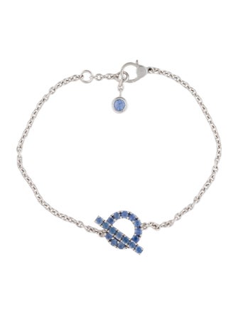 Hermès 18K Sapphire Finesse Charm Bracelet