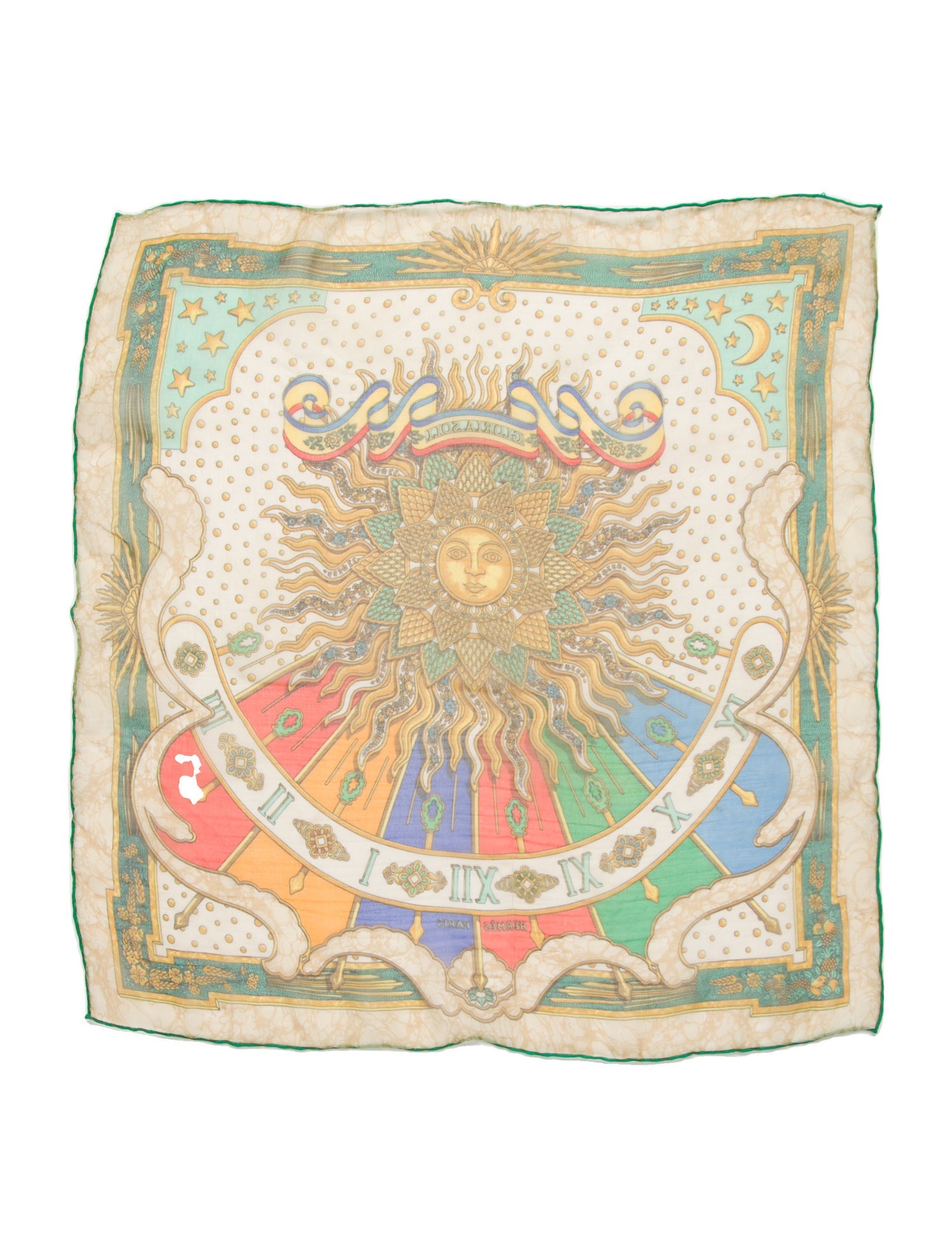 Hermès Gloria Soli Mousseline Pocket Square