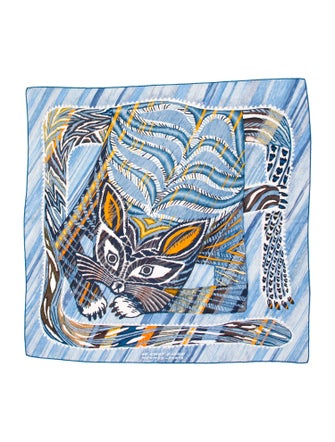 Hermès Le Chat Carre Silk Scarf