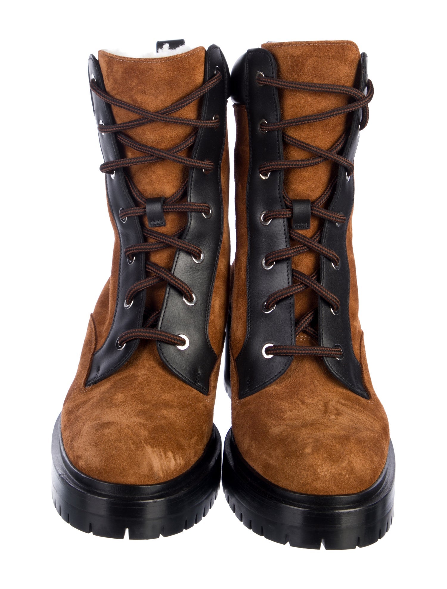 Hermès Bridge Combat Suede Combat Boots