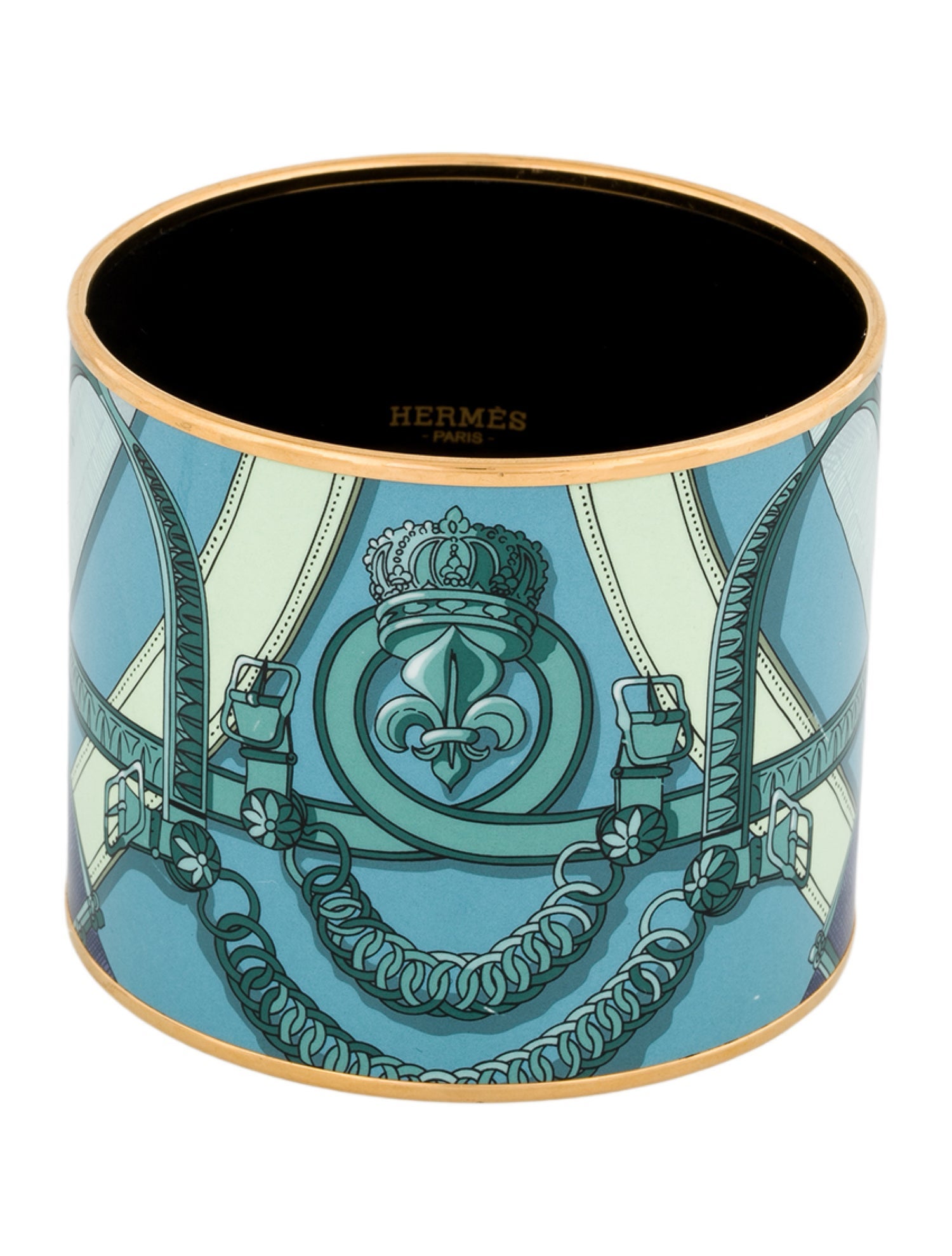 Hermès Extra Wide Enamel Bangle Bracelet