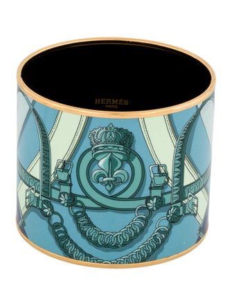 Hermès Extra Wide Enamel Bangle Bracelet