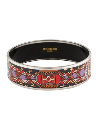 Hermès Enamel Wide Bangle Bracelet