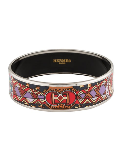 Hermès Enamel Wide Bangle Bracelet