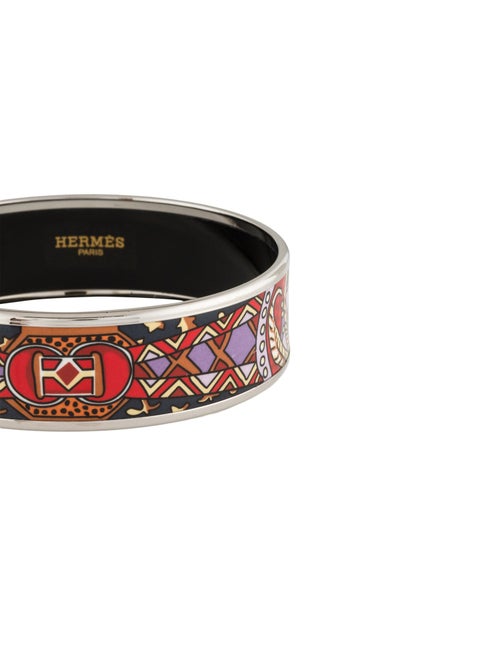Hermès Enamel Wide Bangle Bracelet