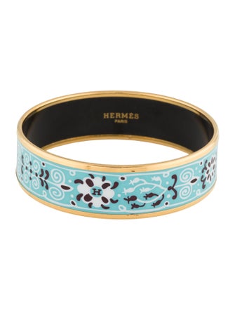 Hermès Wide Enamel Bangle Bracelet