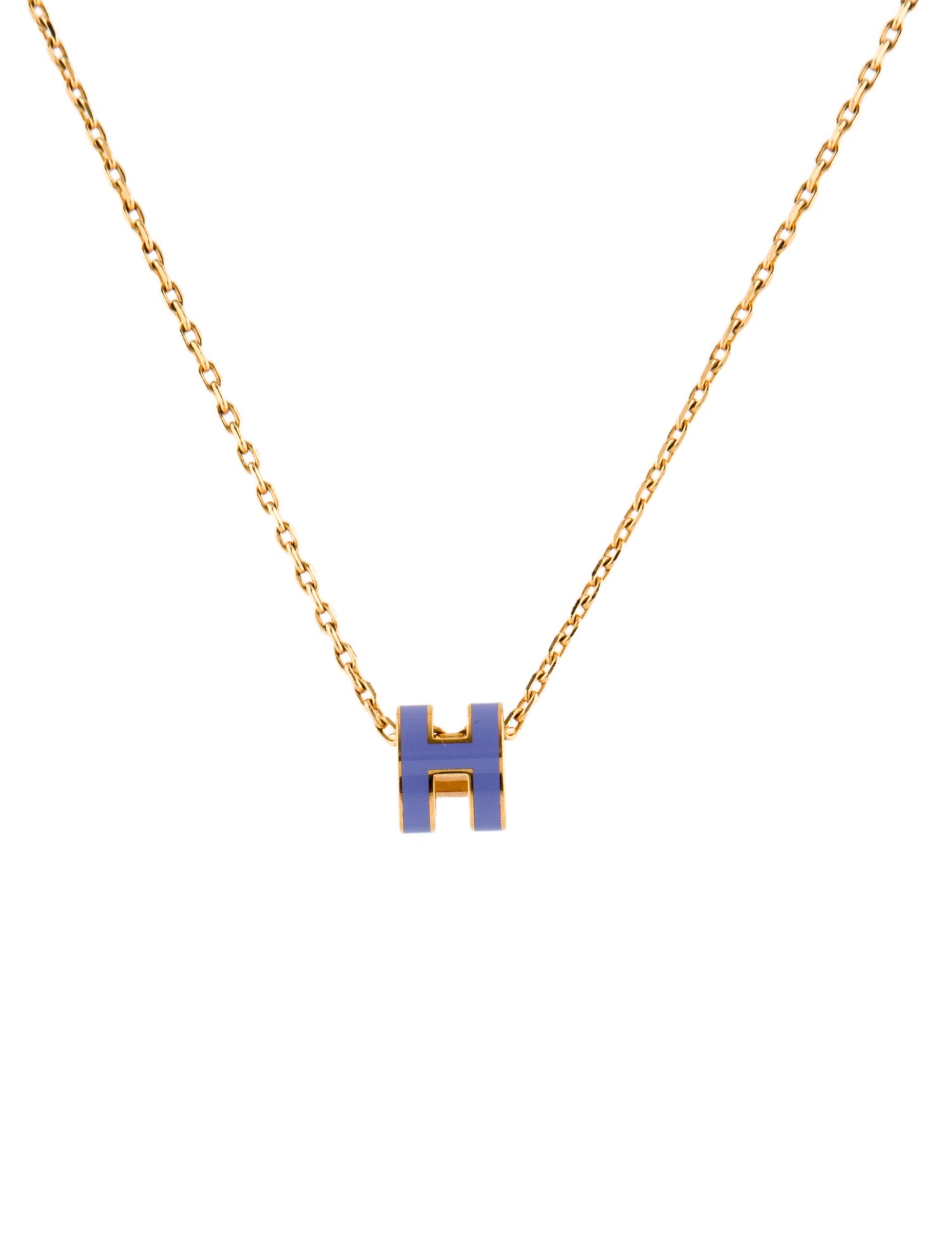 Hermès Enamel Mini Pop H Pendant Necklace