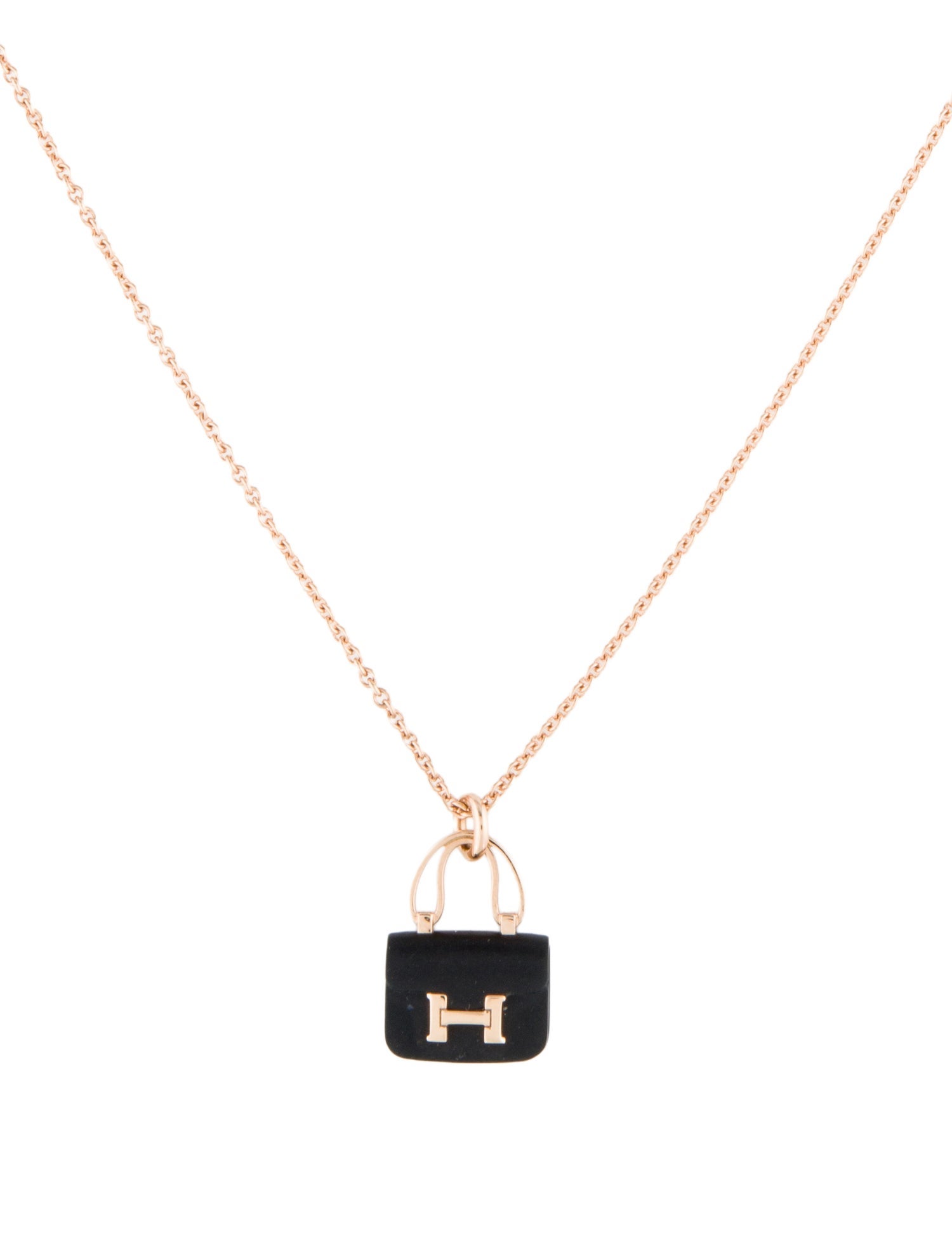 Hermès 18K Nephrite Amulettes Constance Pendant Necklace