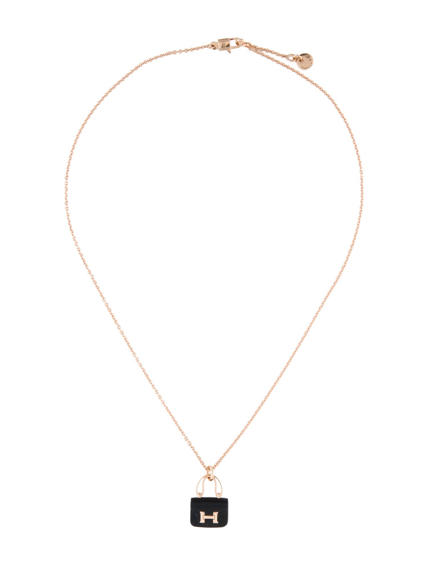 Hermès 18K Nephrite Amulettes Constance Pendant Necklace