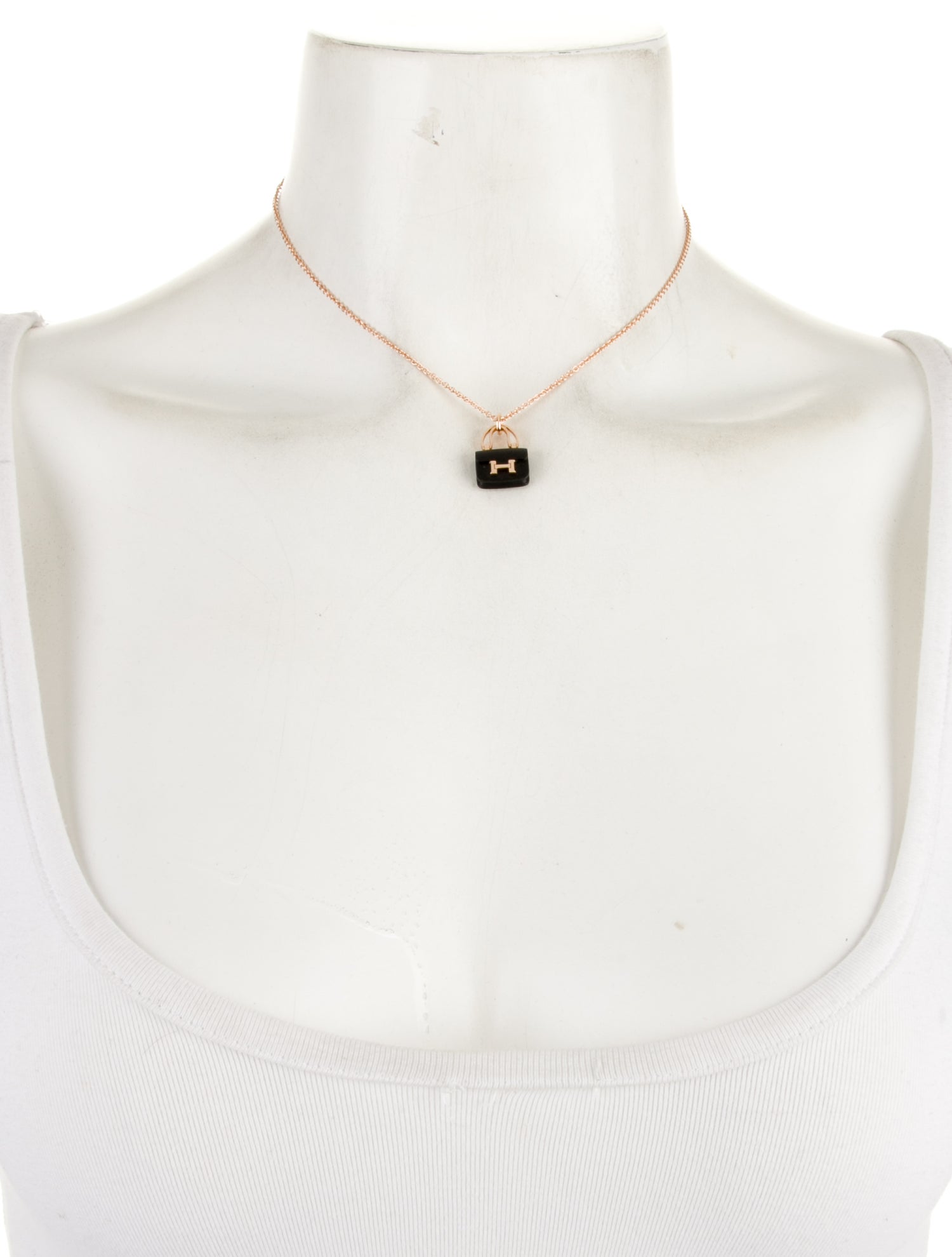 Hermès 18K Nephrite Amulettes Constance Pendant Necklace