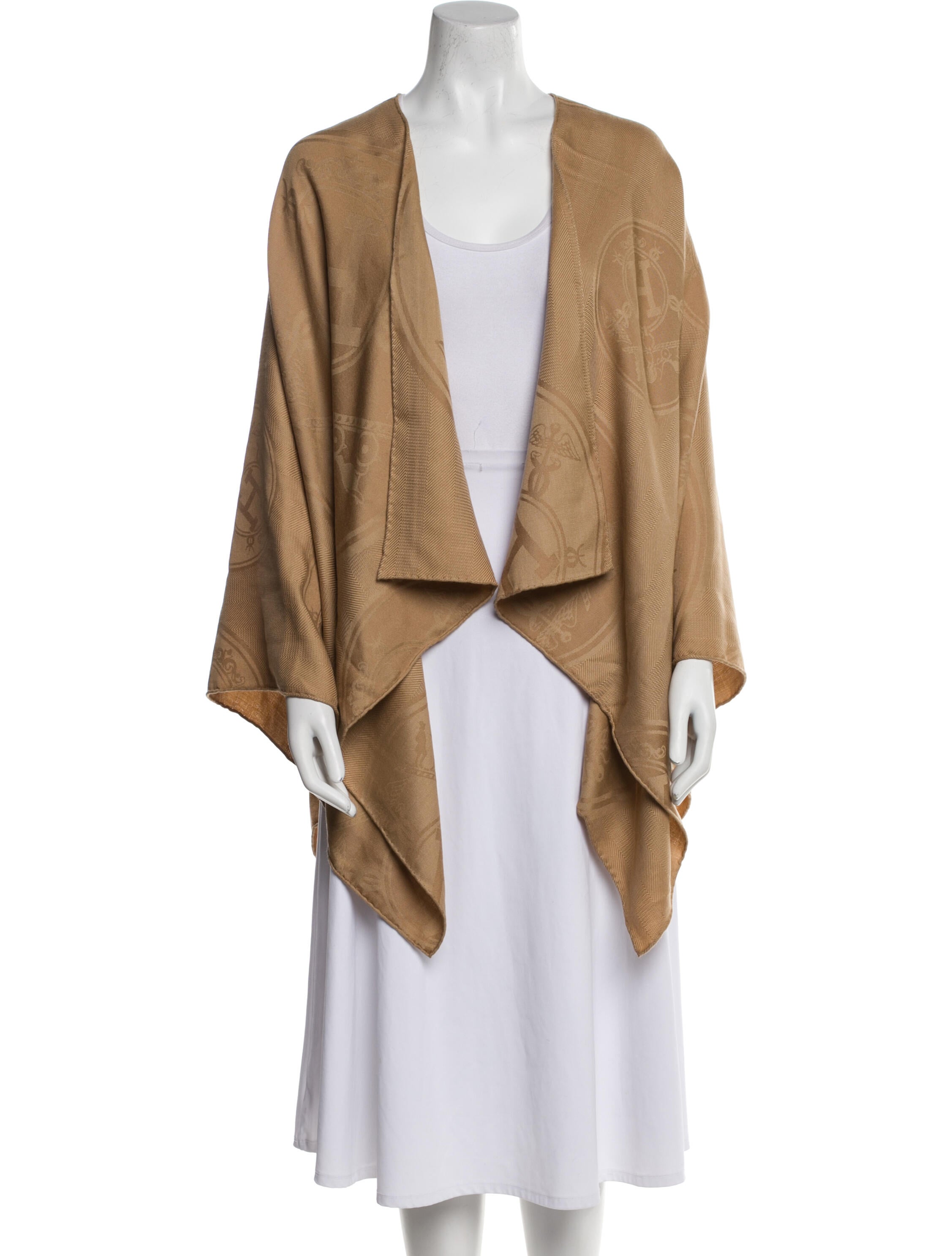 Hermès New Libris Poncho Cashmere Shawl