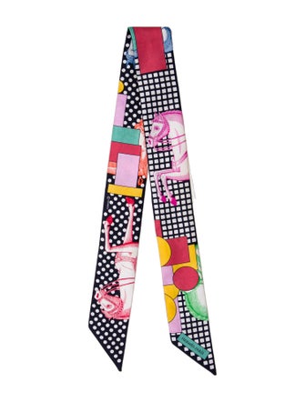 Hermès Cavalier en Formes Silk Twilly Scarf
