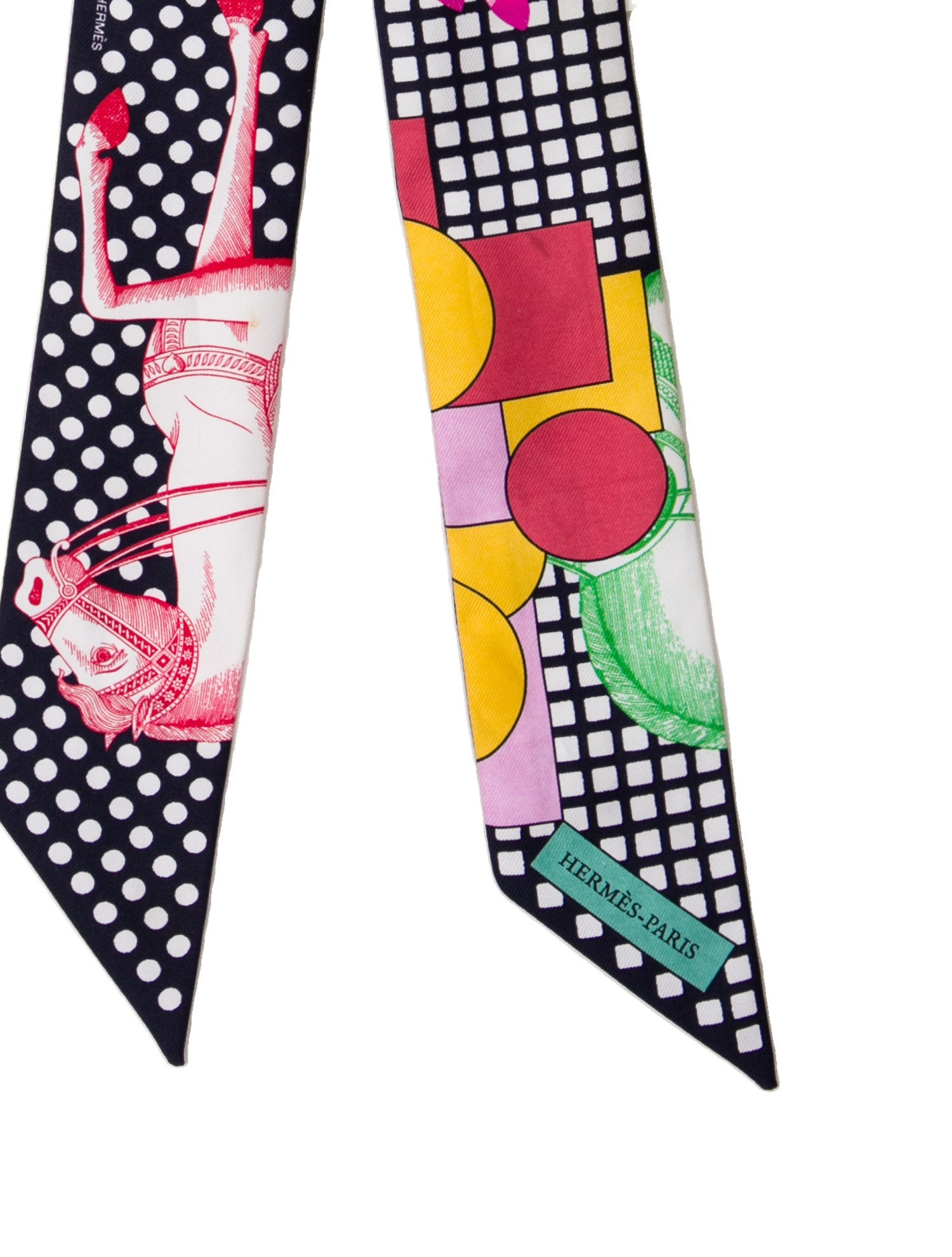 Hermès Cavalier en Formes Silk Twilly Scarf