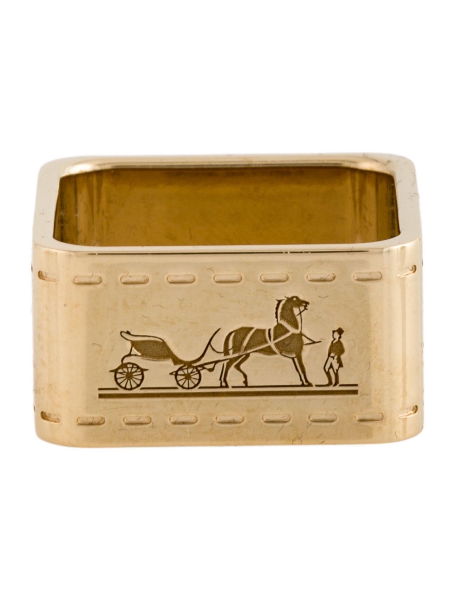 Hermès Permabrass Bolduc Scarf 90 Ring