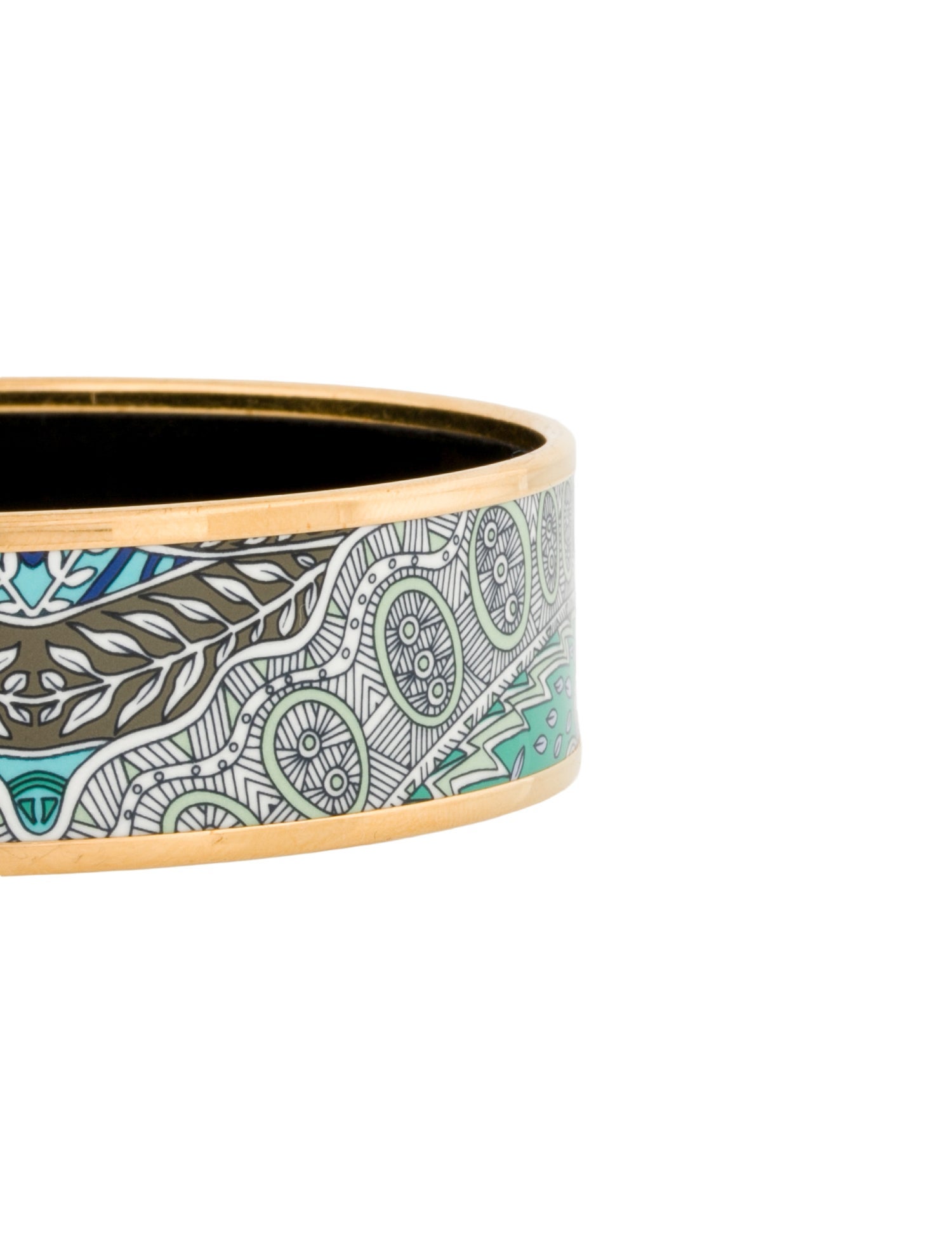 Hermès Wide Enamel Bangle Bracelet