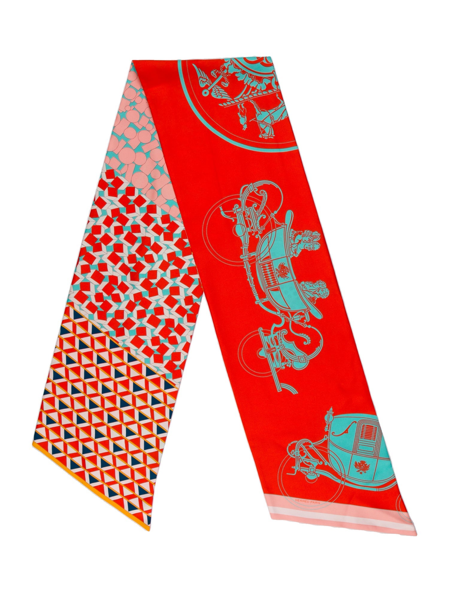 Hermès Ex-Libris en Cravates Maxi Silk Twilly Scarf