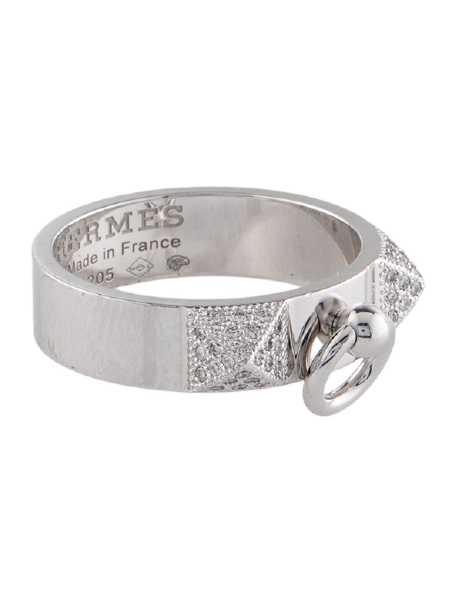 Hermès 18K Diamond Small Collier de Chien Ring