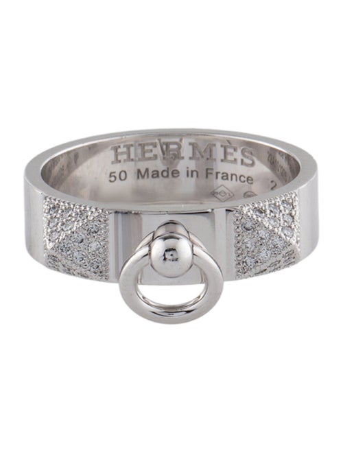 Hermès 18K Diamond Small Collier de Chien Ring