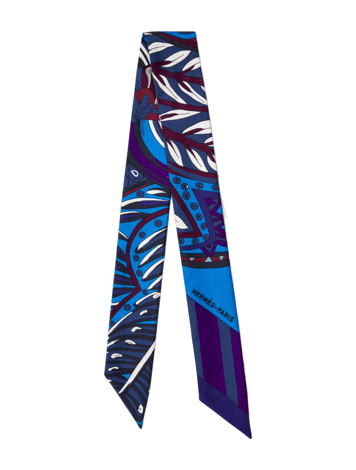 Hermès Le Jardin de la Maharani Silk Twilly Scarf