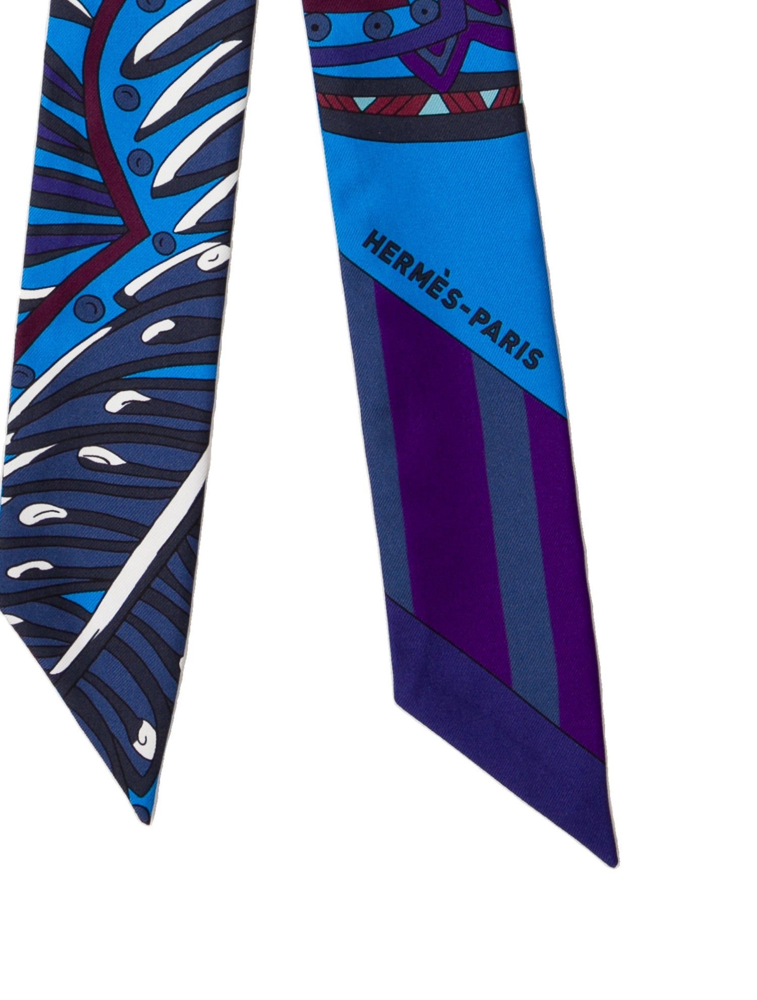 Hermès Le Jardin de la Maharani Silk Twilly Scarf