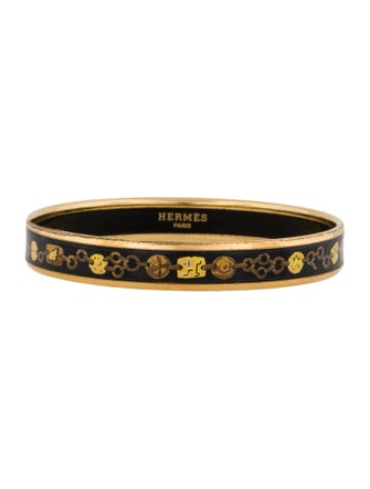 Hermès Narrow Enamel Bangle Bracelet