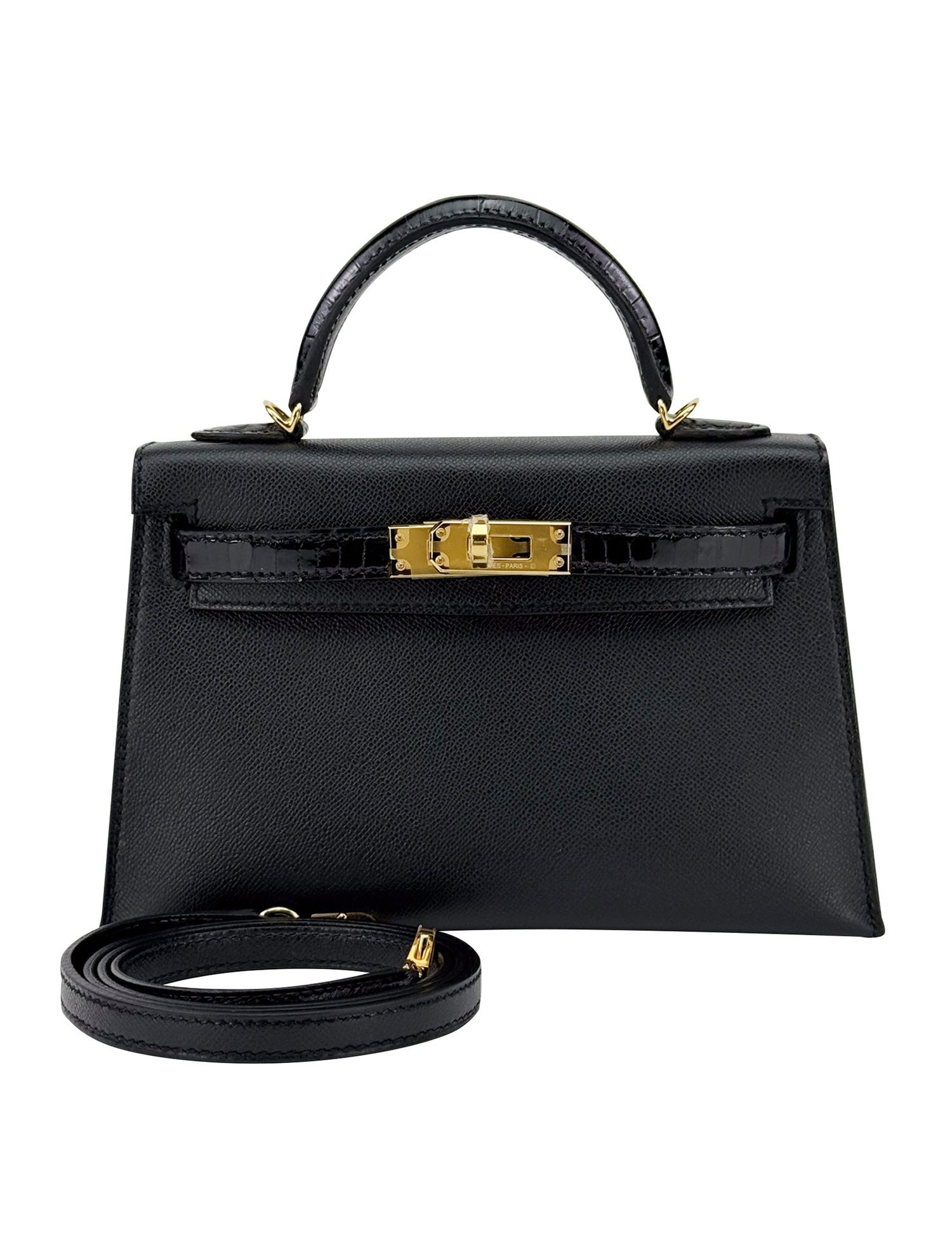 Hermès 2024 Madame & Shiny Alligator Mini Kelly II Touch Sellier 20