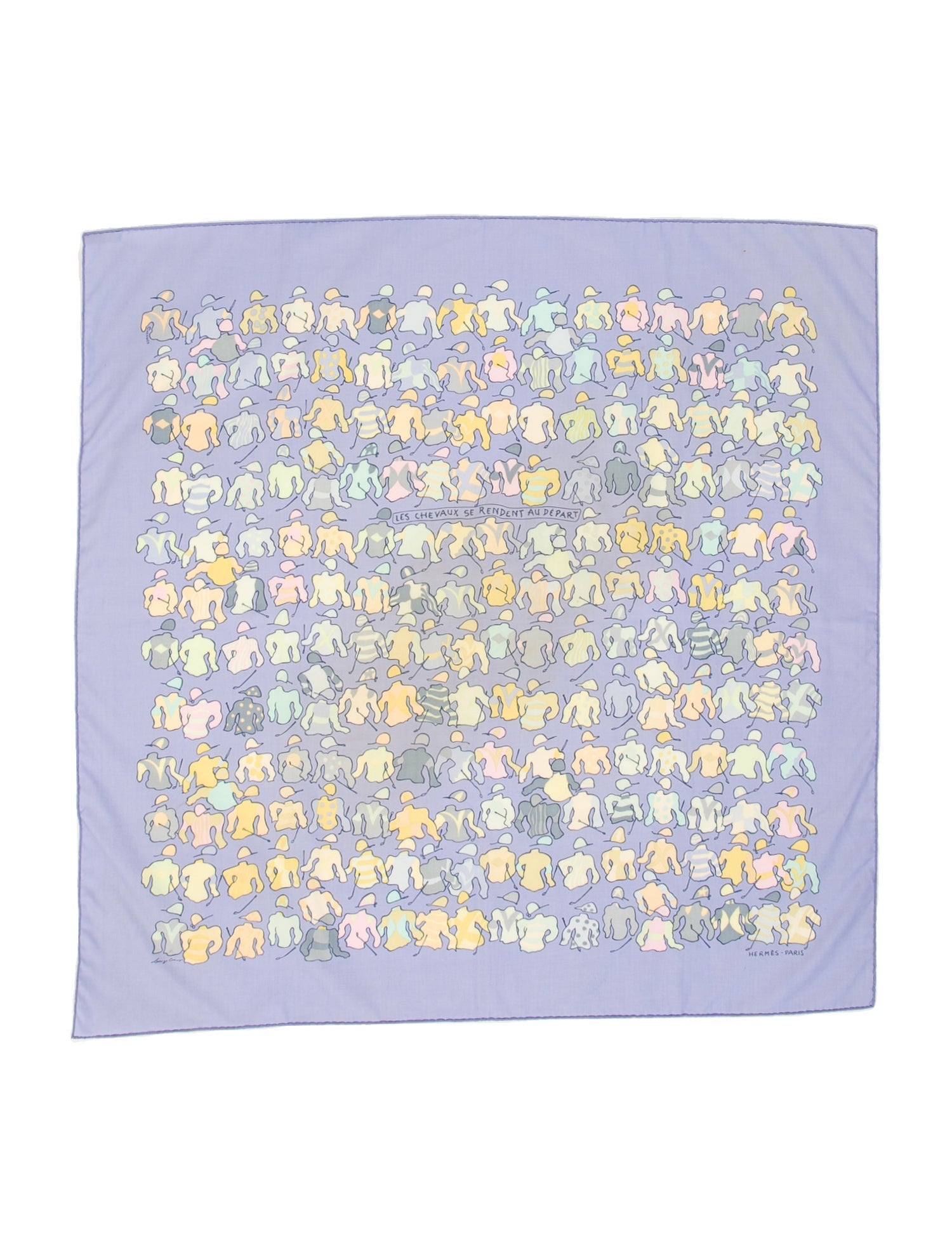 Hermès Les Chevaux se Rendent au Départ Canvas Scarf