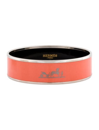 Hermès Enamel Wide Calèche Bangle Bracelet