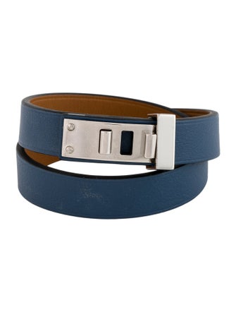 Hermès Leather Mini Dog Double Tour Wrap Bracelet