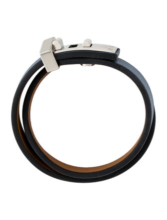 Hermès Leather Mini Dog Double Tour Wrap Bracelet