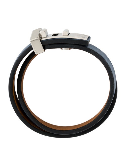 Hermès Leather Mini Dog Double Tour Wrap Bracelet