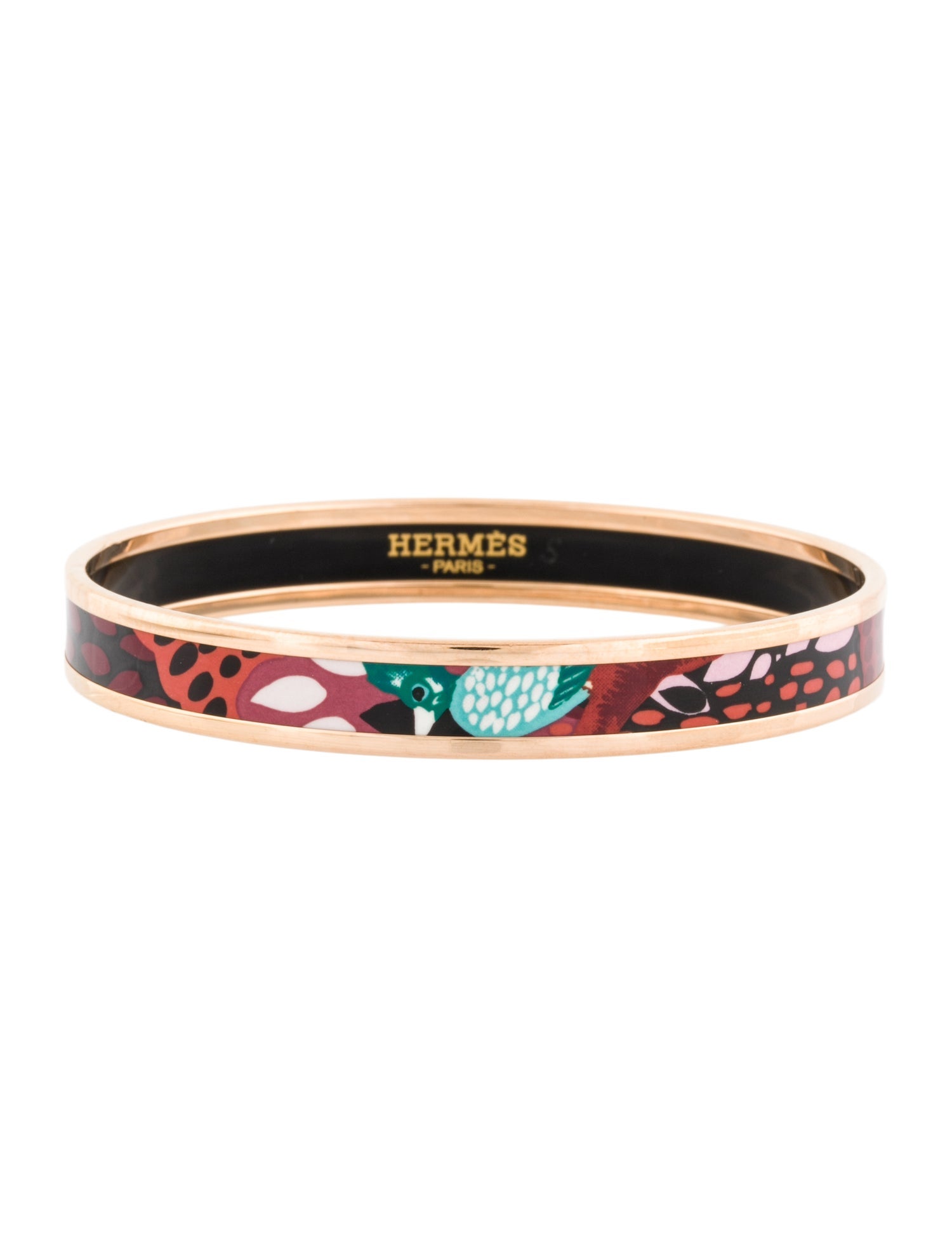 Hermès Narrow Enamel Bangle Bracelet