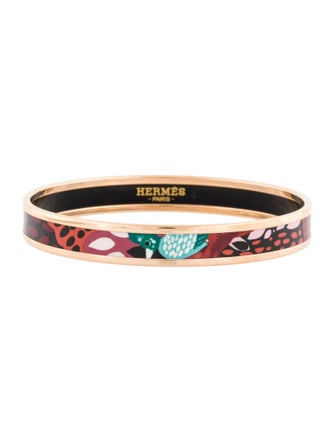 Hermès Narrow Enamel Bangle Bracelet