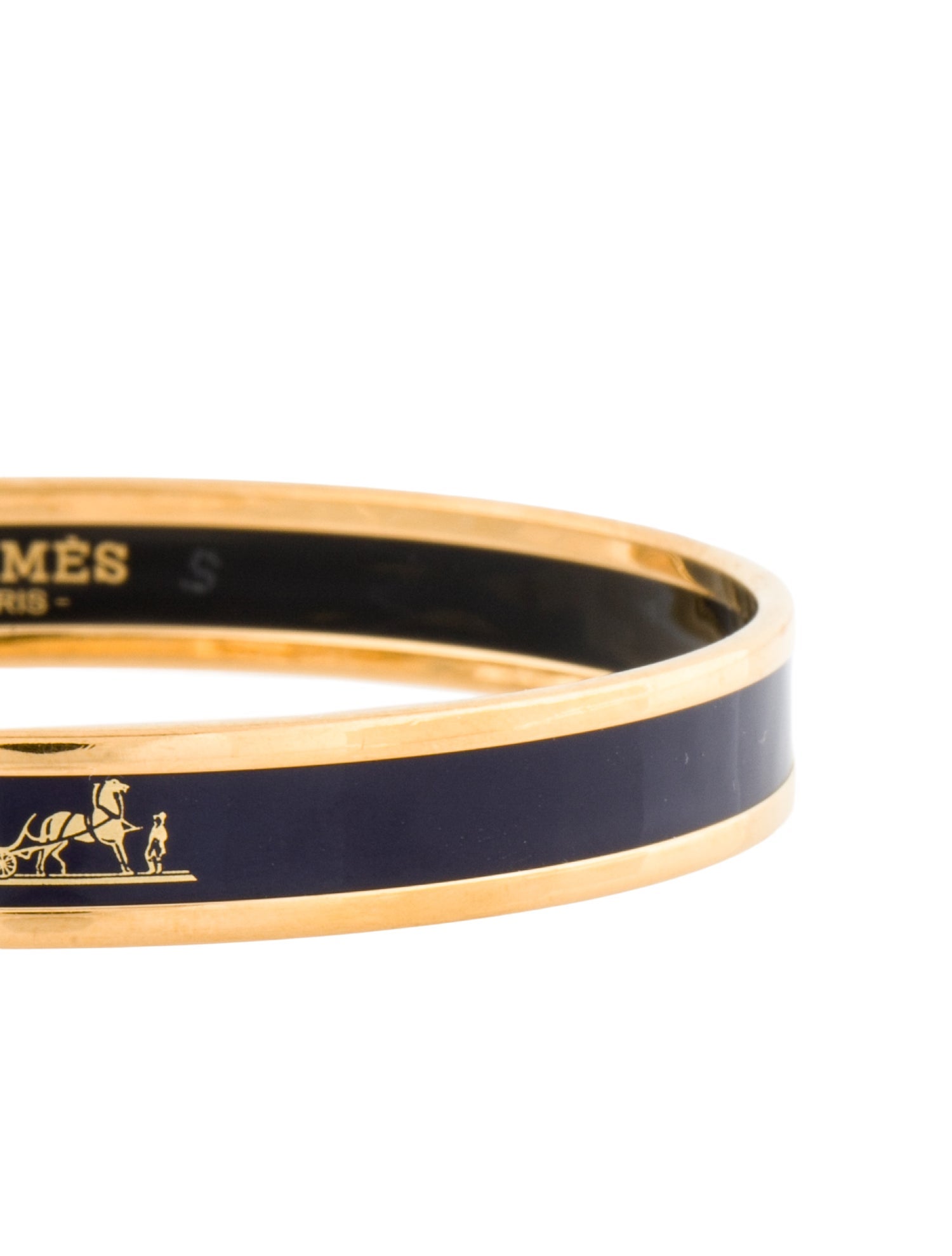 Hermès Narrow Enamel Calache Bangle Bracelet