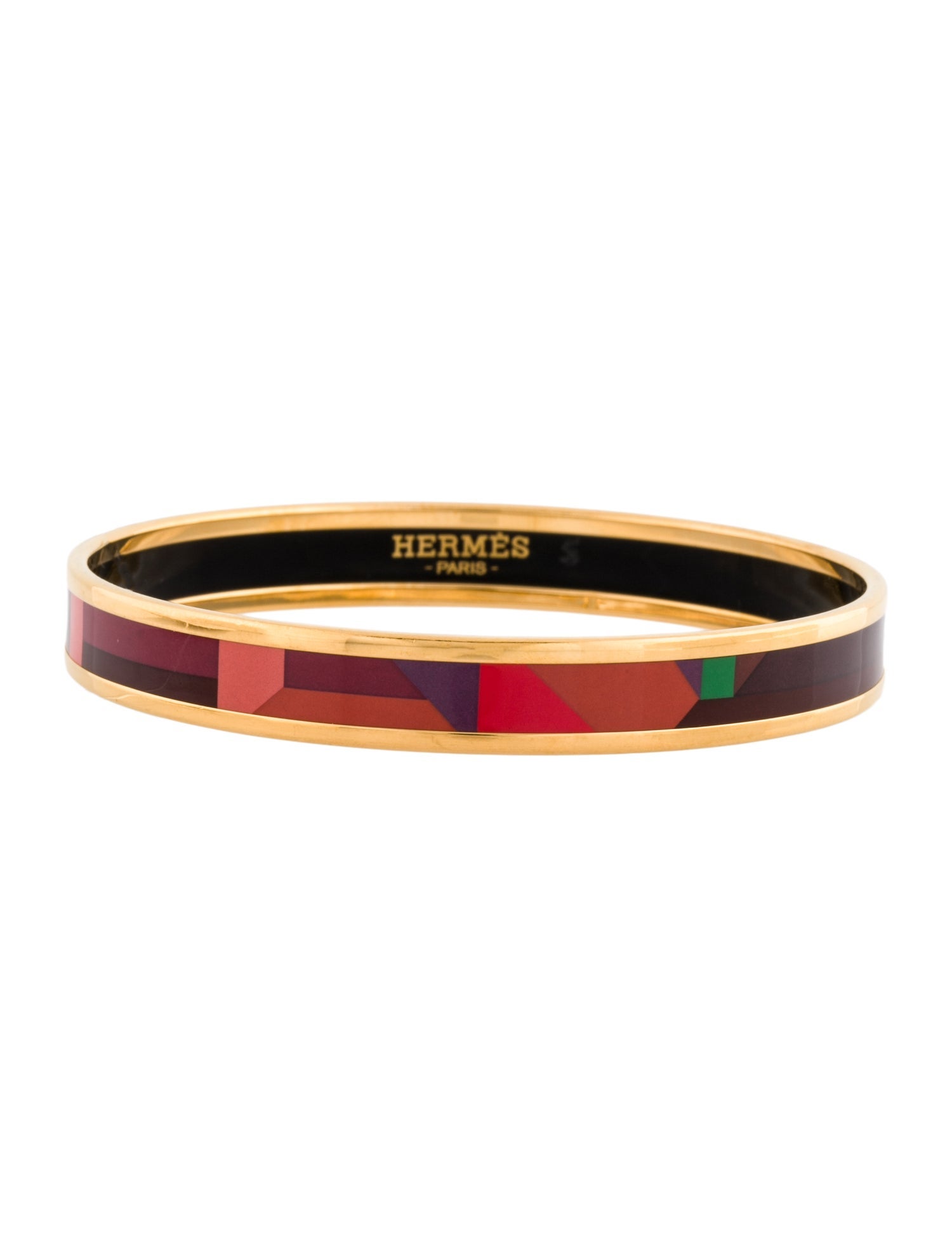 Hermès Narrow Enamel Bangle Bracelet