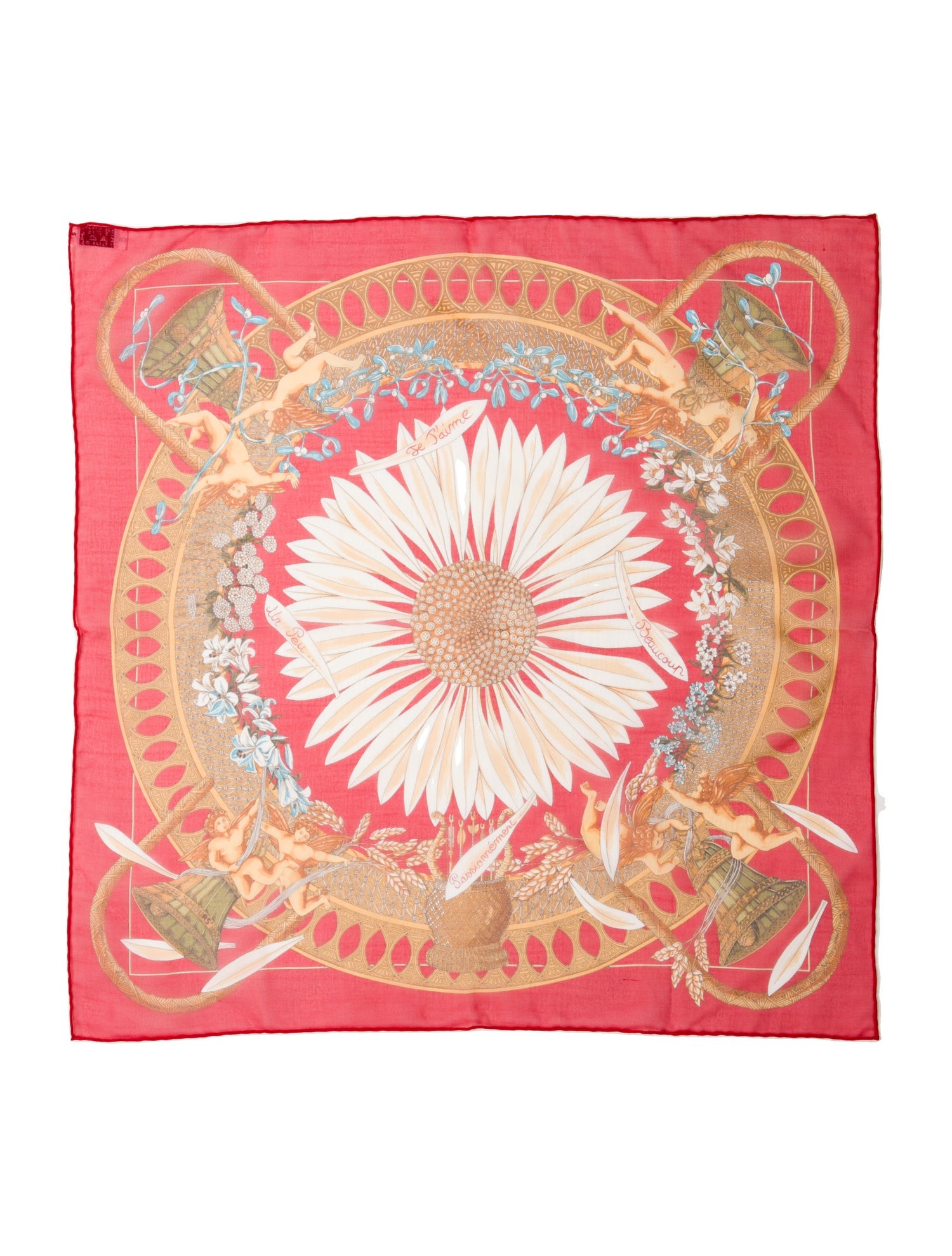 Hermès Je T'aime Un Peu Beaucoup Passionnement Mousseline Silk Scarf