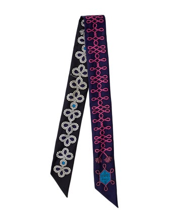 Hermès Galons et Brandebourg Silk Twilly Scarf